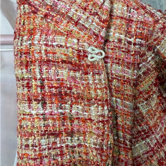 Chico’s Embellished Collar Cuff Tweed Jacket Multicolor Plaid Women’s Size Large - Picture 11 of 16